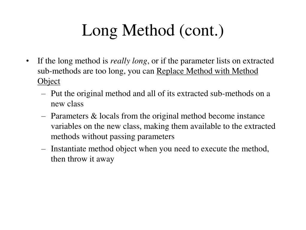 long method cont