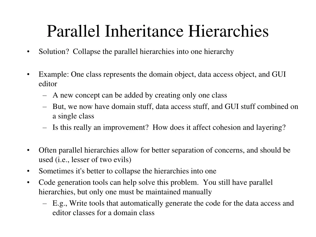 parallel inheritance hierarchies 1