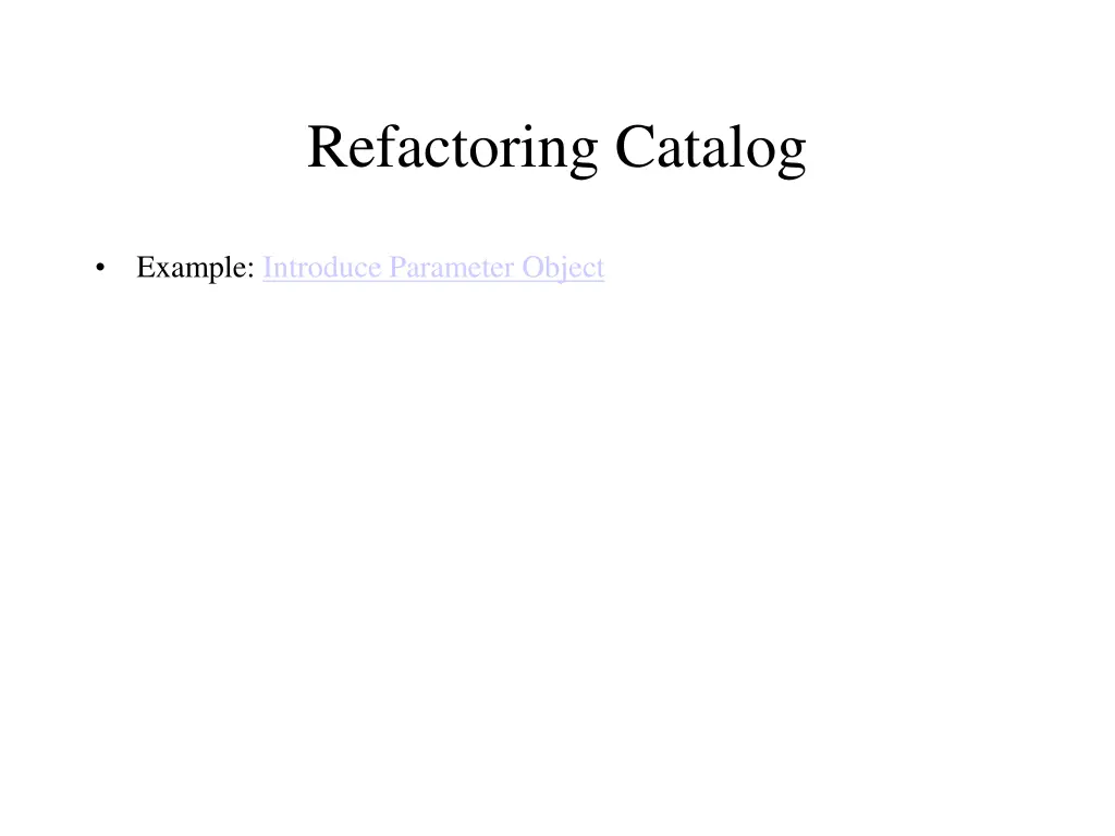 refactoring catalog