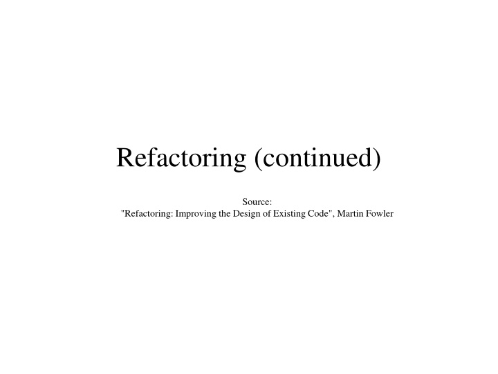 refactoring continued