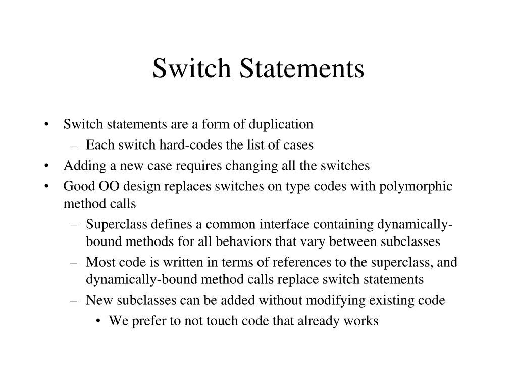 switch statements