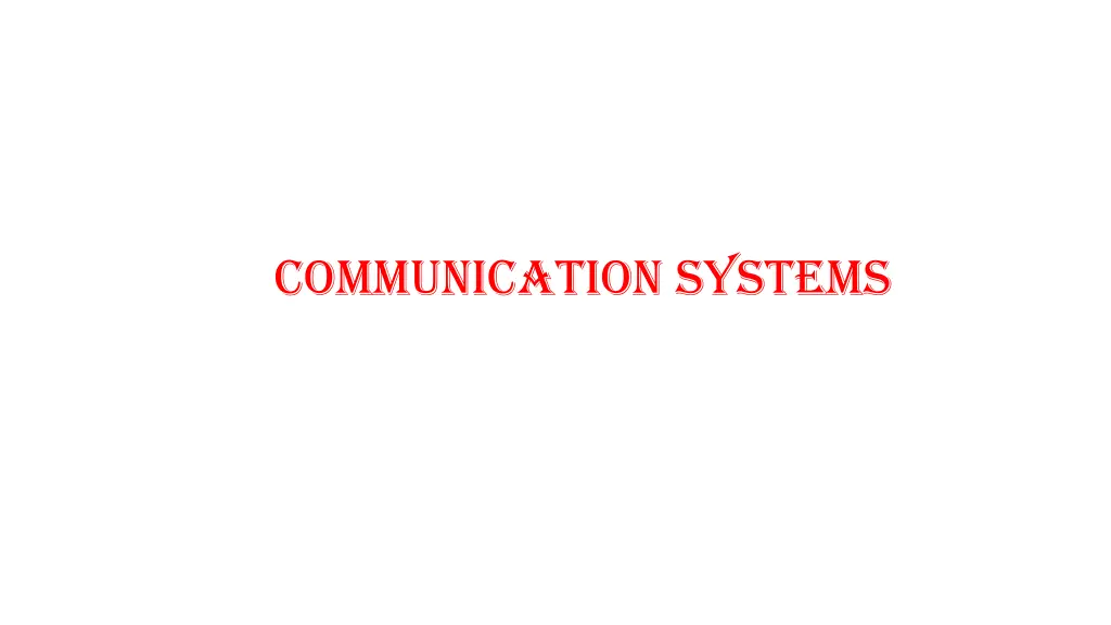 communication systems