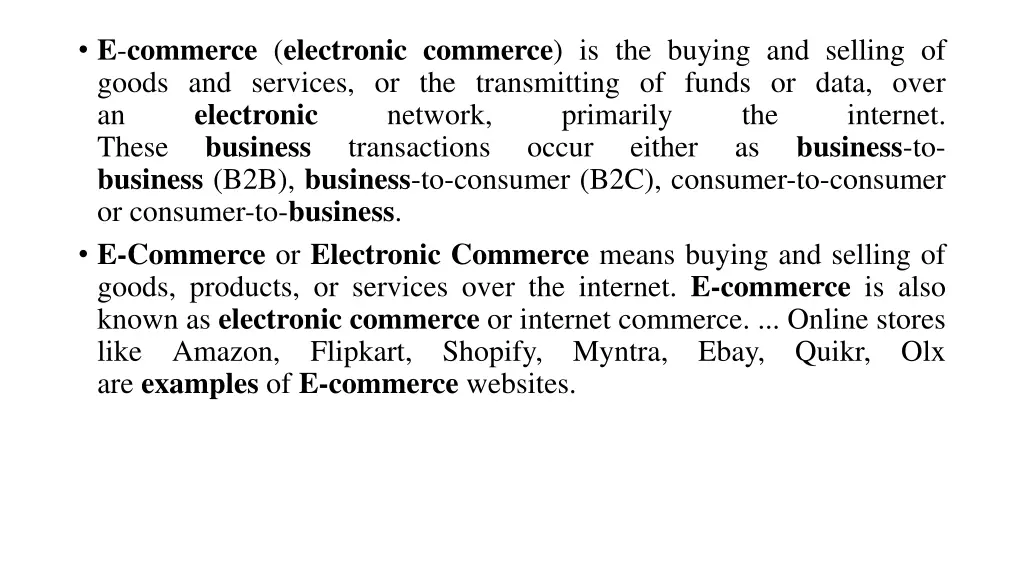 e commerce electronic commerce is the buying