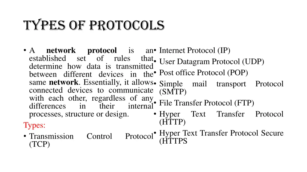 types of protocols