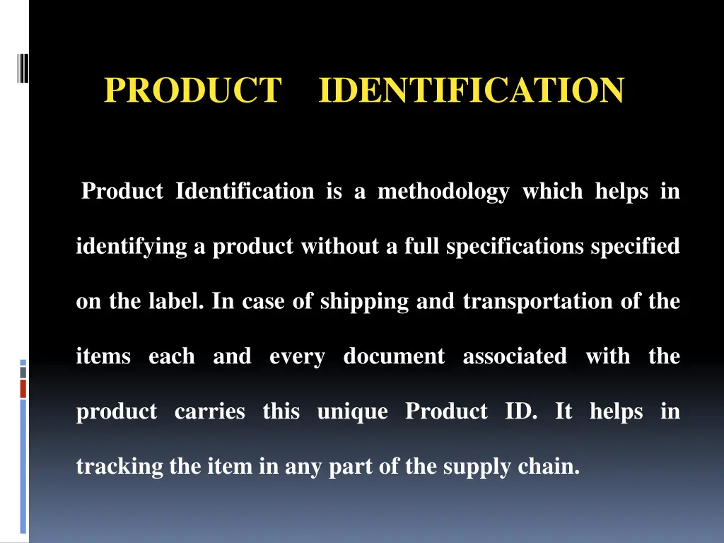 product identification