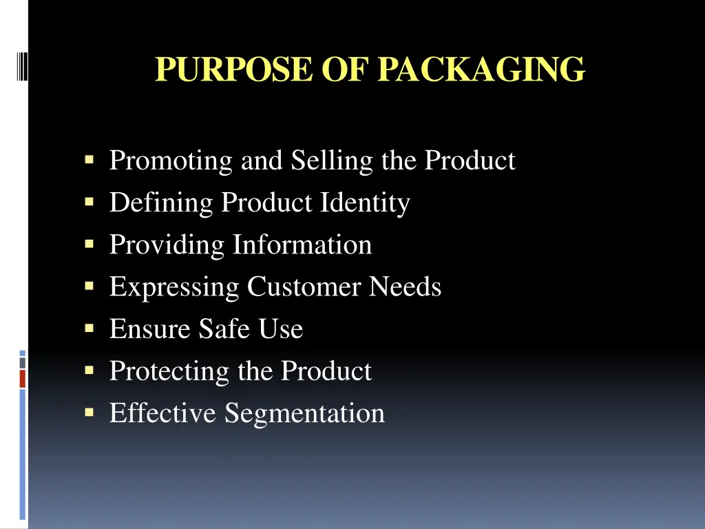 purpose of packaging