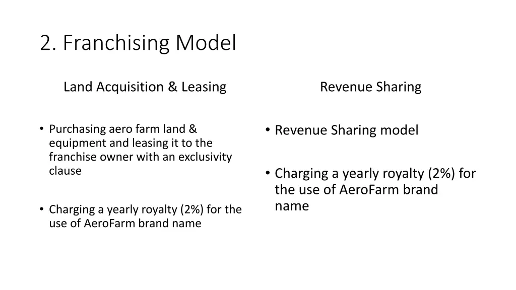 2 franchising model