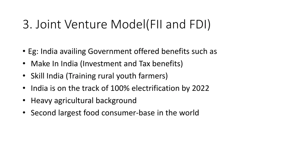 3 joint venture model fii and fdi 1