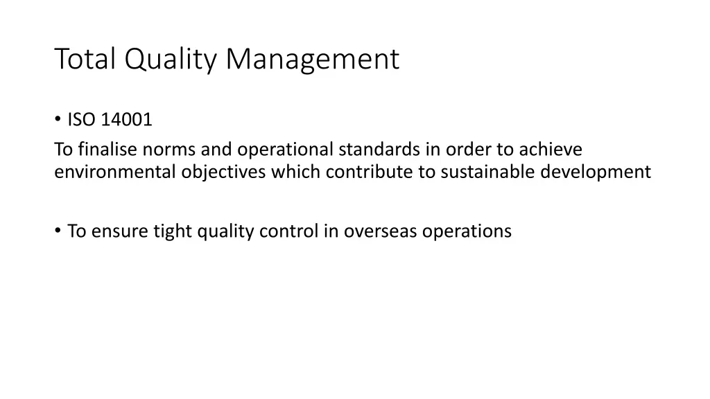 total quality management