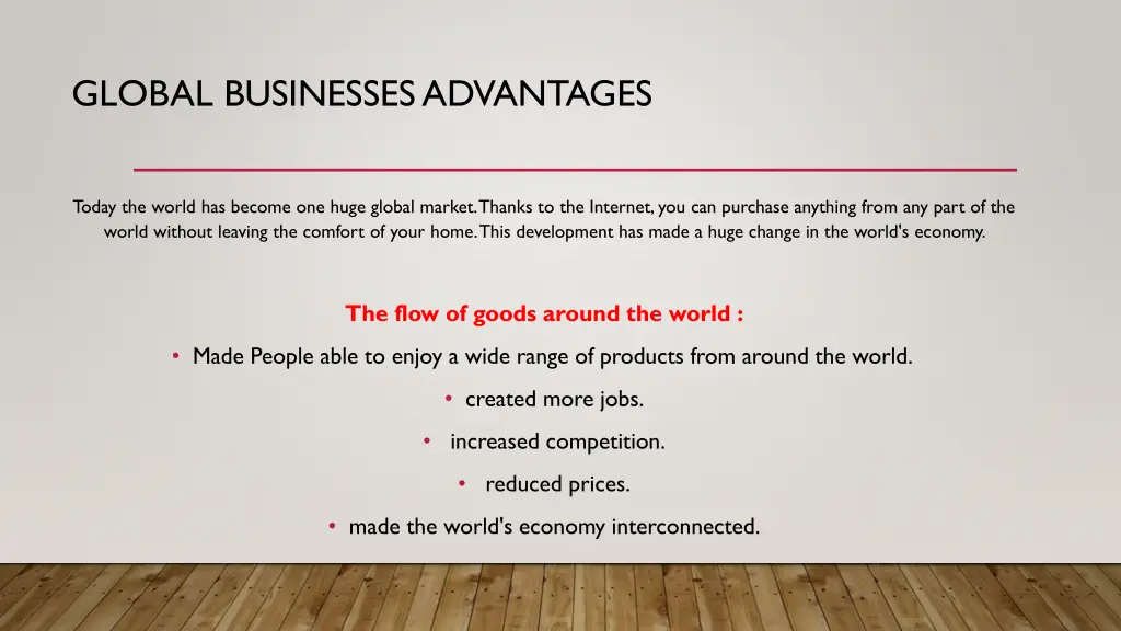 global businesses advantages