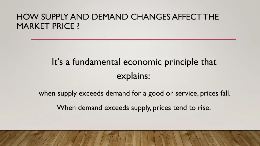 how supply and demand changes affect the market