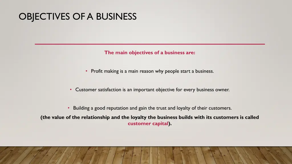 objectives of a business