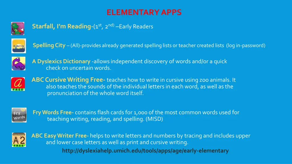 elementary apps