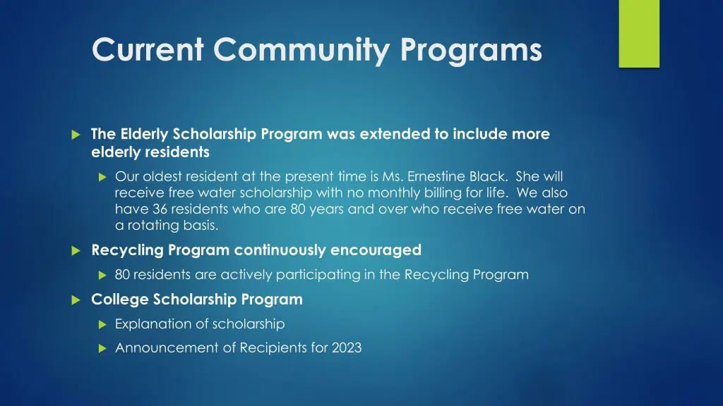 current community programs