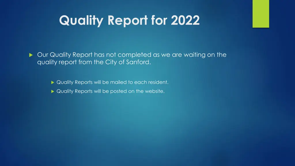 quality report for 2022