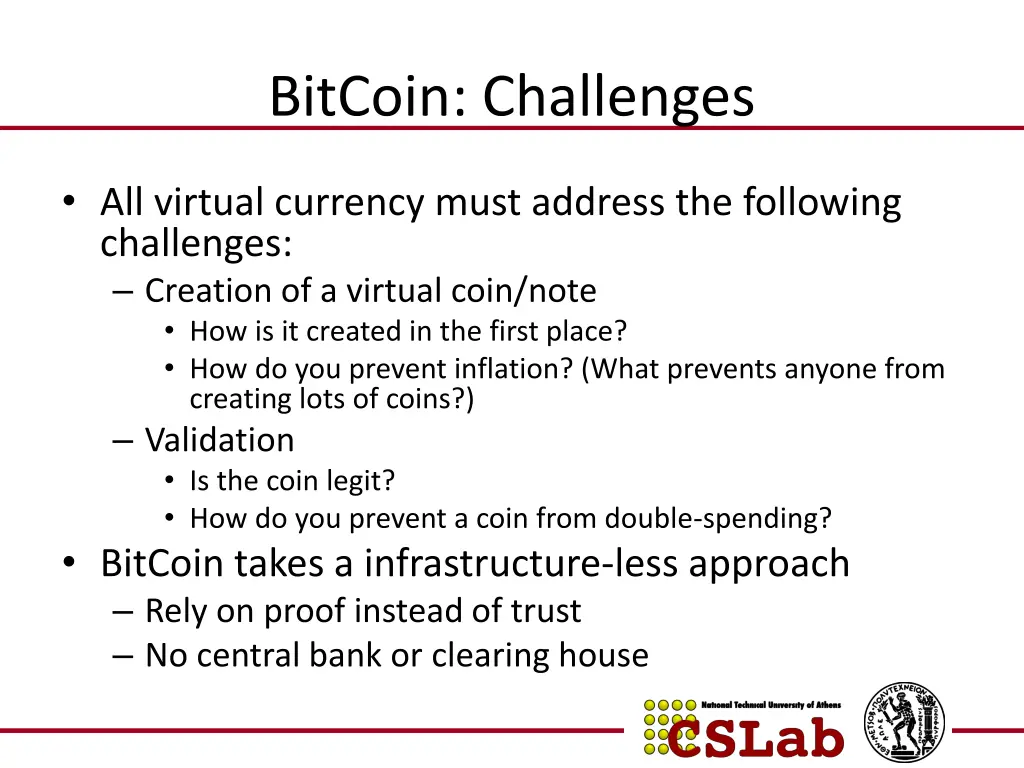 bitcoin challenges