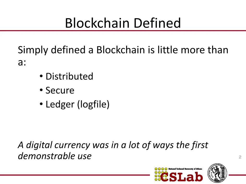 blockchain defined