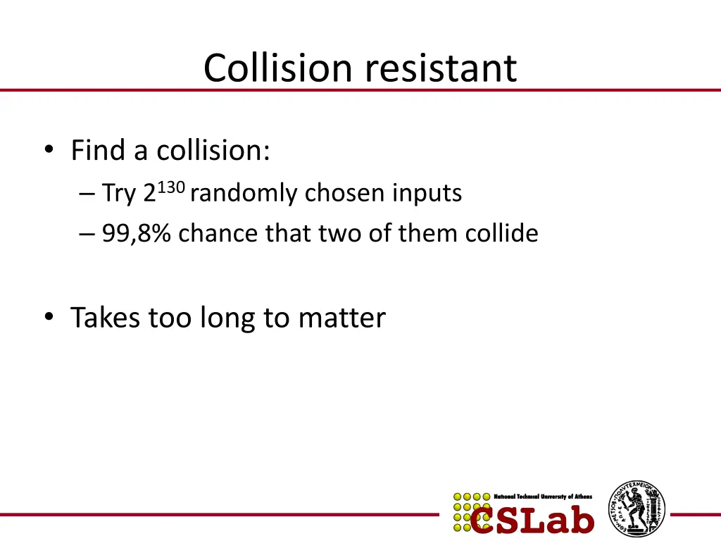 collision resistant