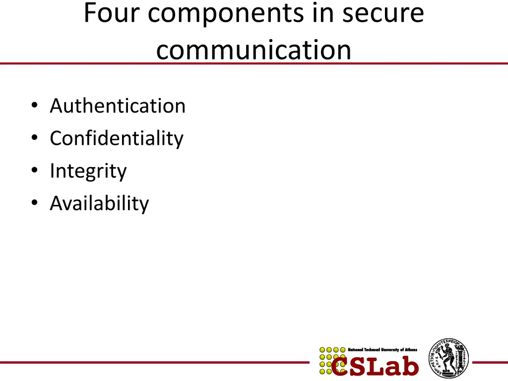 four components in secure communication