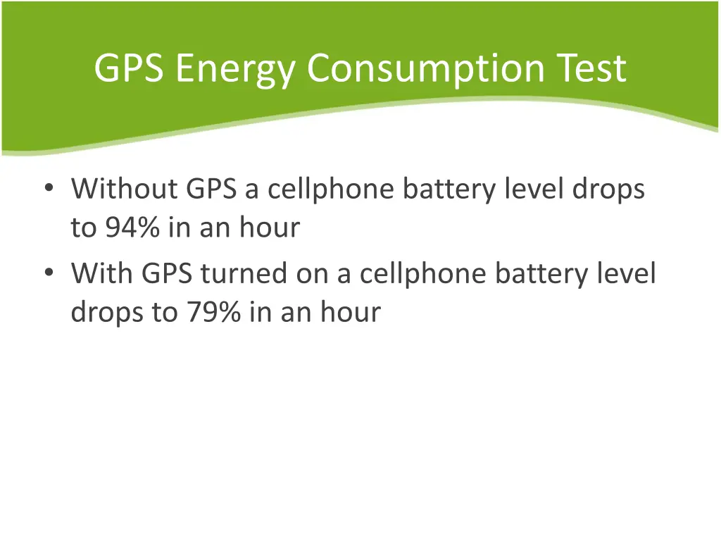 gps energy consumption test