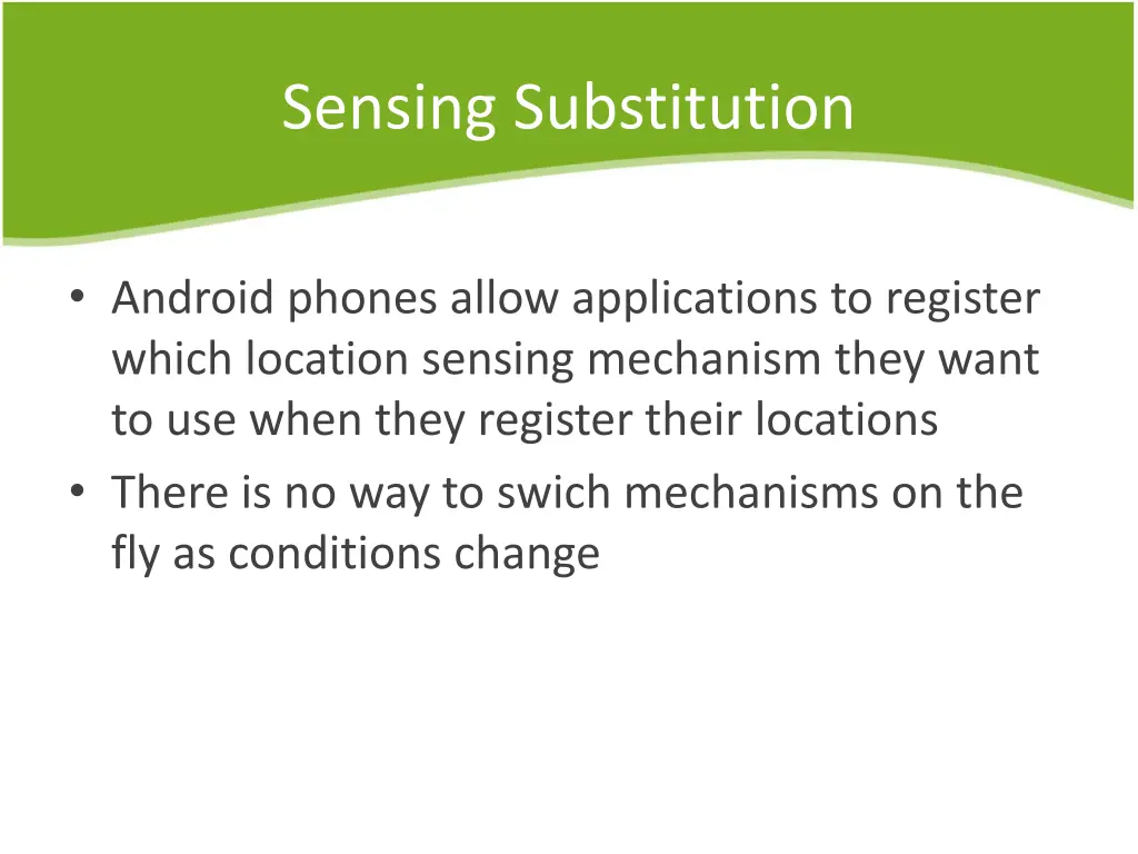 sensing substitution