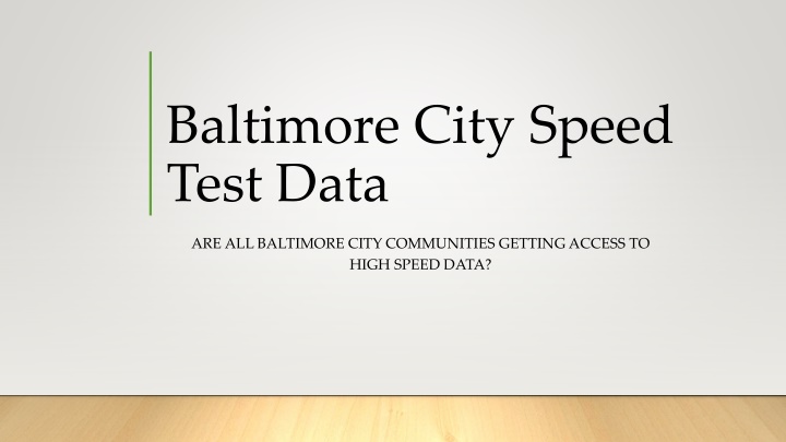 baltimore city speed test data