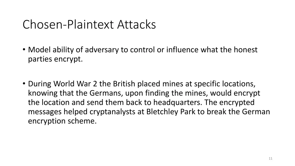 chosen plaintext attacks