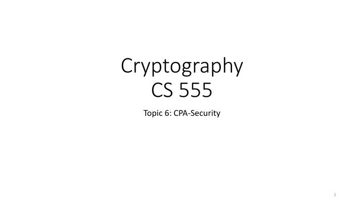 cryptography cs 555