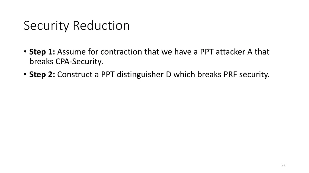 security reduction