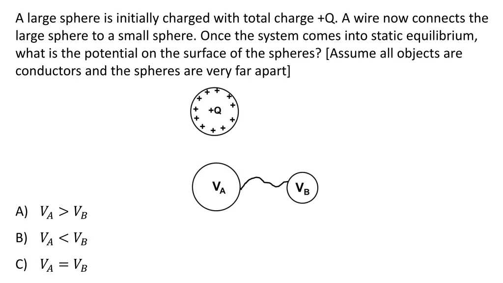 a large sphere is initially charged with total