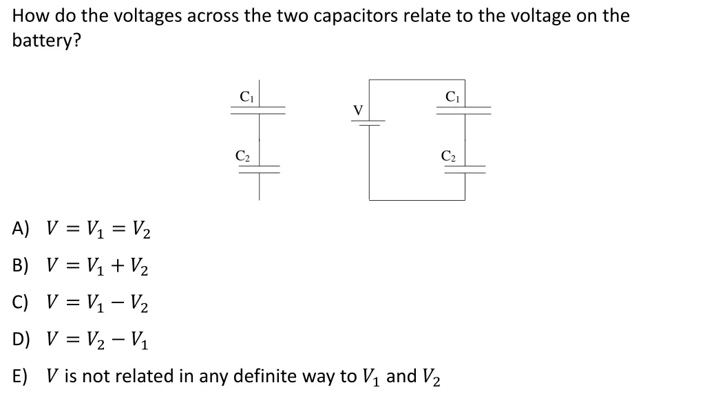 how do the voltages across the two capacitors