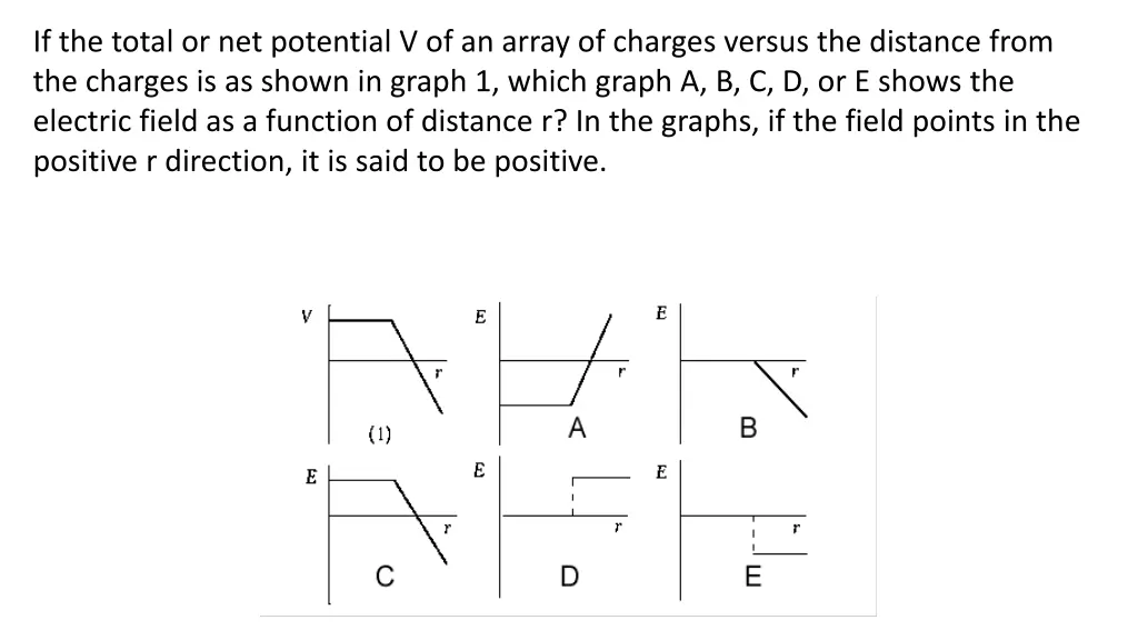 if the total or net potential v of an array