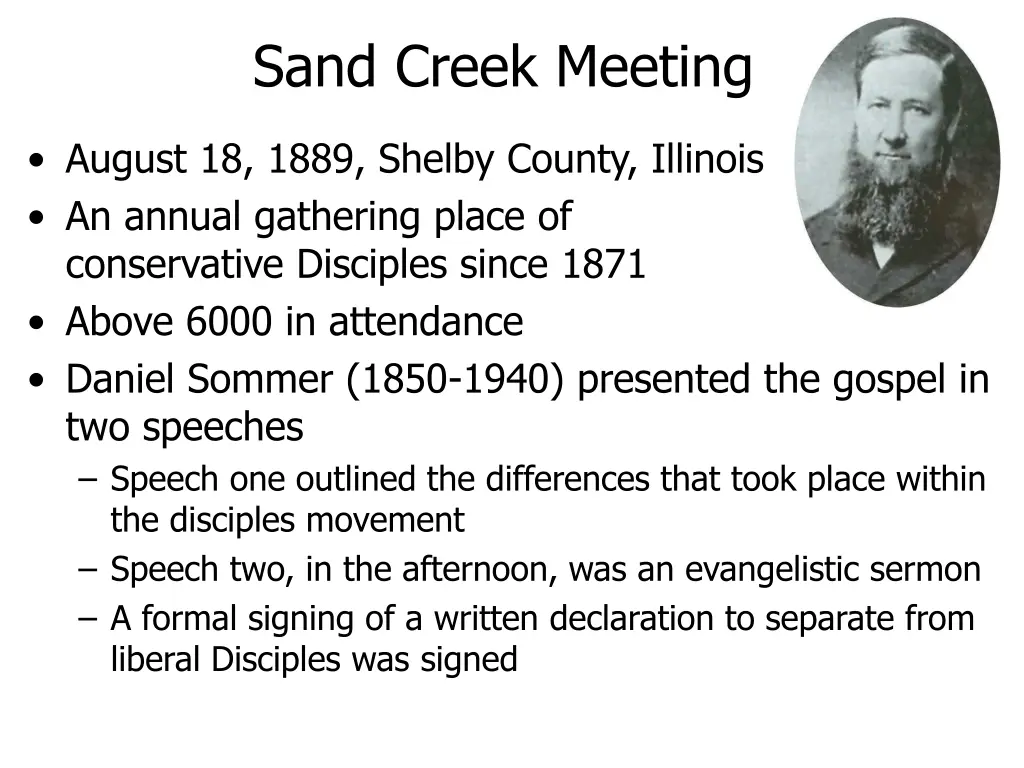 sand creek meeting