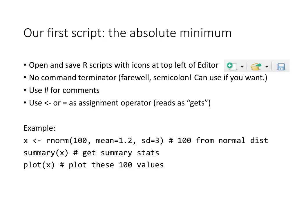 our first script the absolute minimum