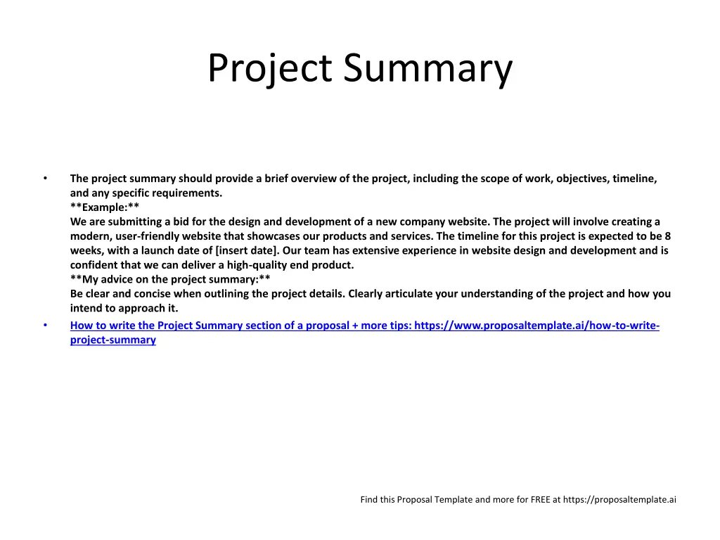 project summary