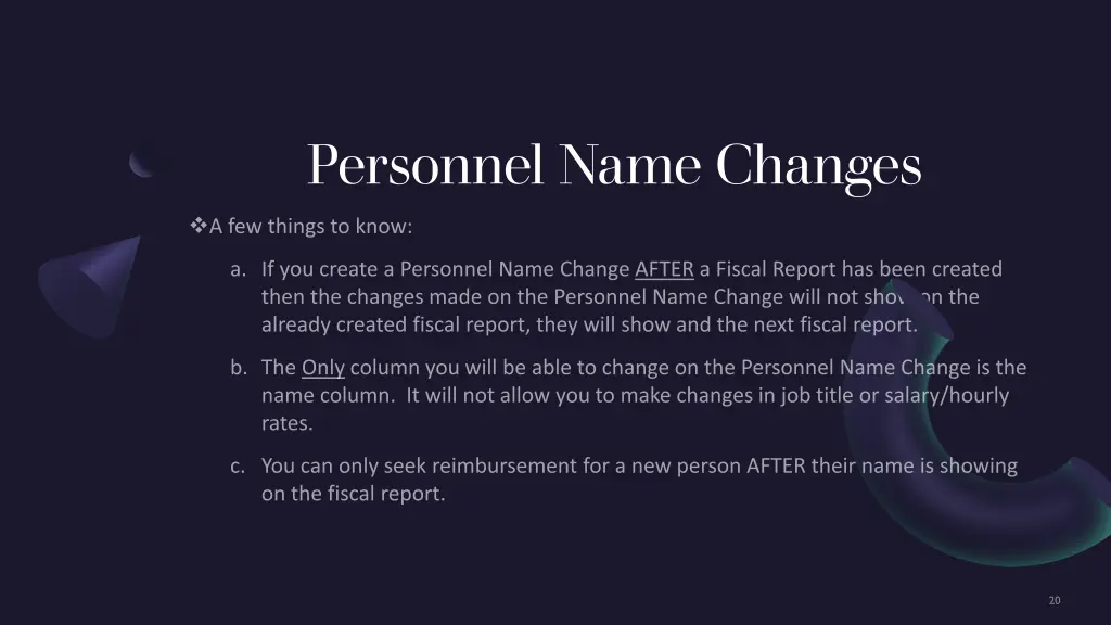 personnel name changes