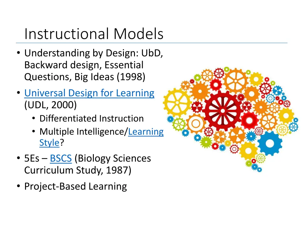 instructional models understanding by design