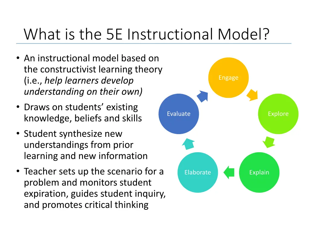 what is the 5e instructional model