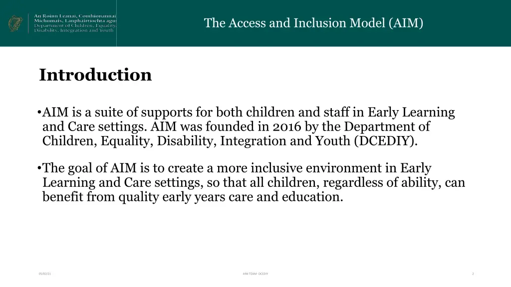 the access and inclusion model aim 1