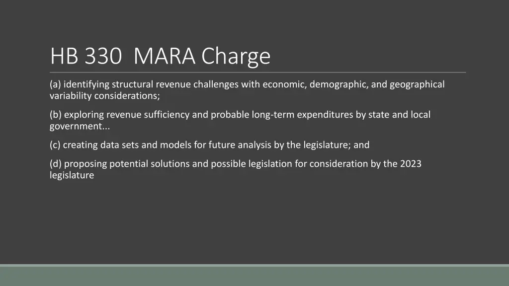 hb 330 mara charge