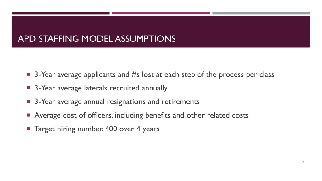 apd staffing model assumptions