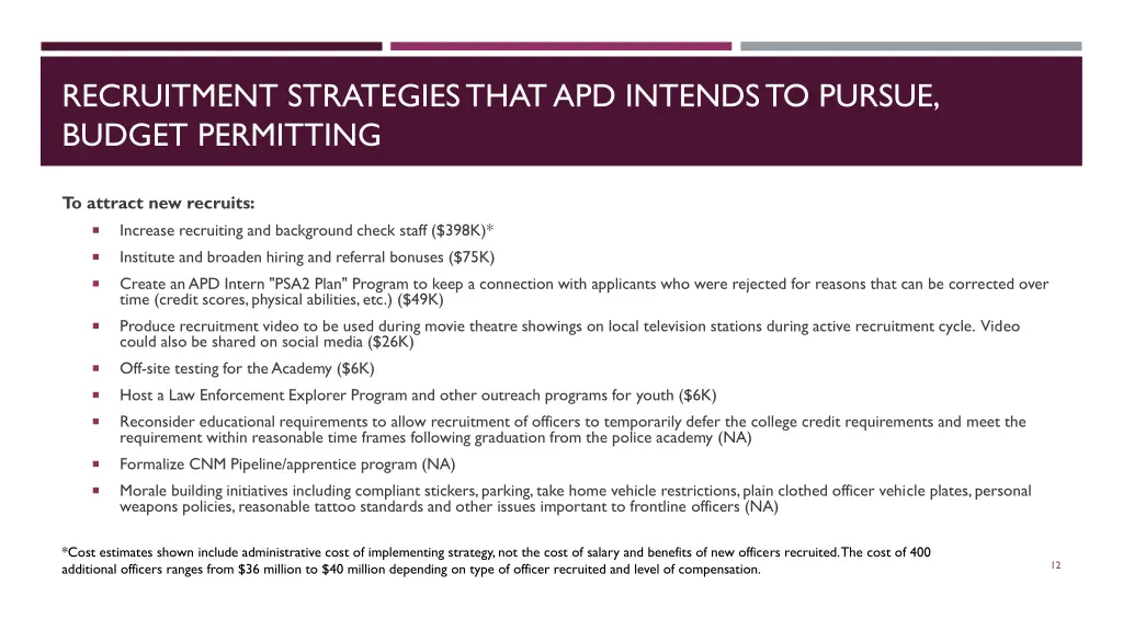 recruitment strategies that apd intends to pursue 1