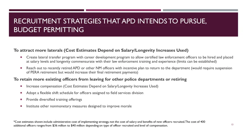 recruitment strategies that apd intends to pursue 2