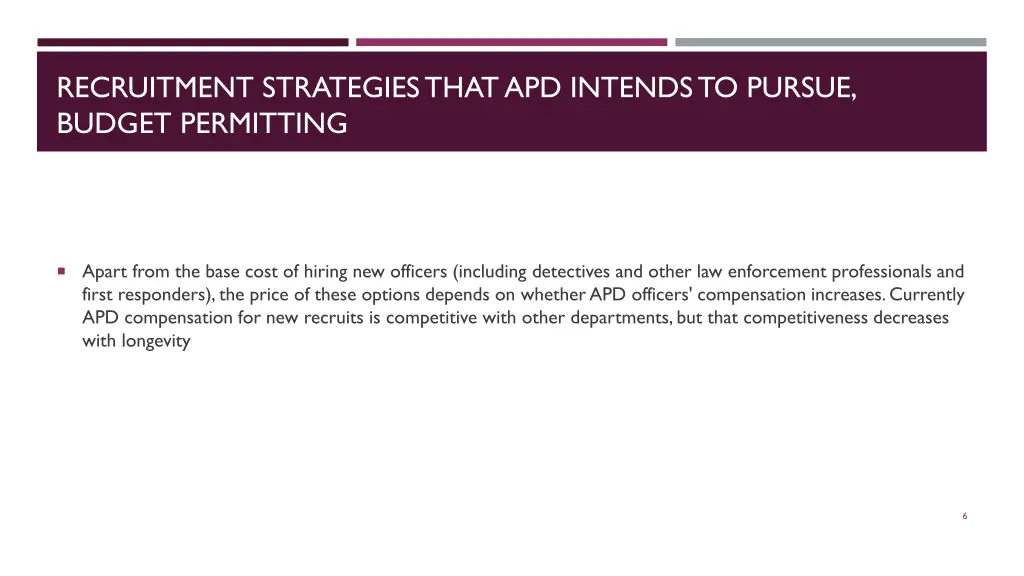 recruitment strategies that apd intends to pursue