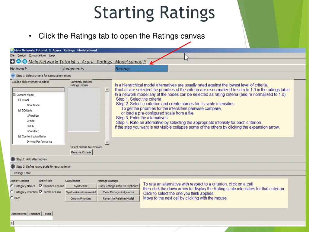 starting ratings