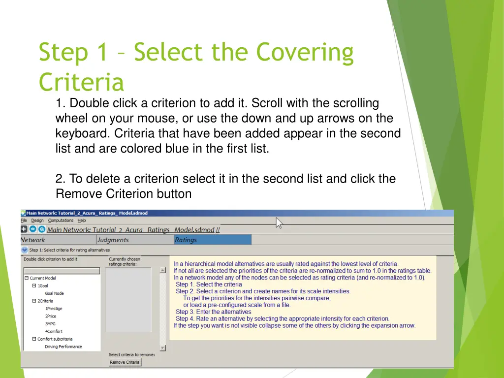 step 1 select the covering criteria 1 double