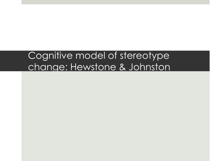 cognitive model of stereotype change hewstone