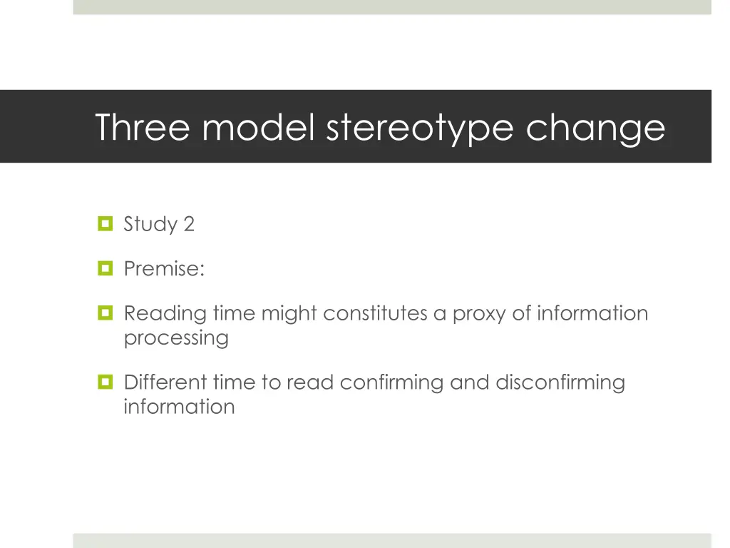 three model stereotype change