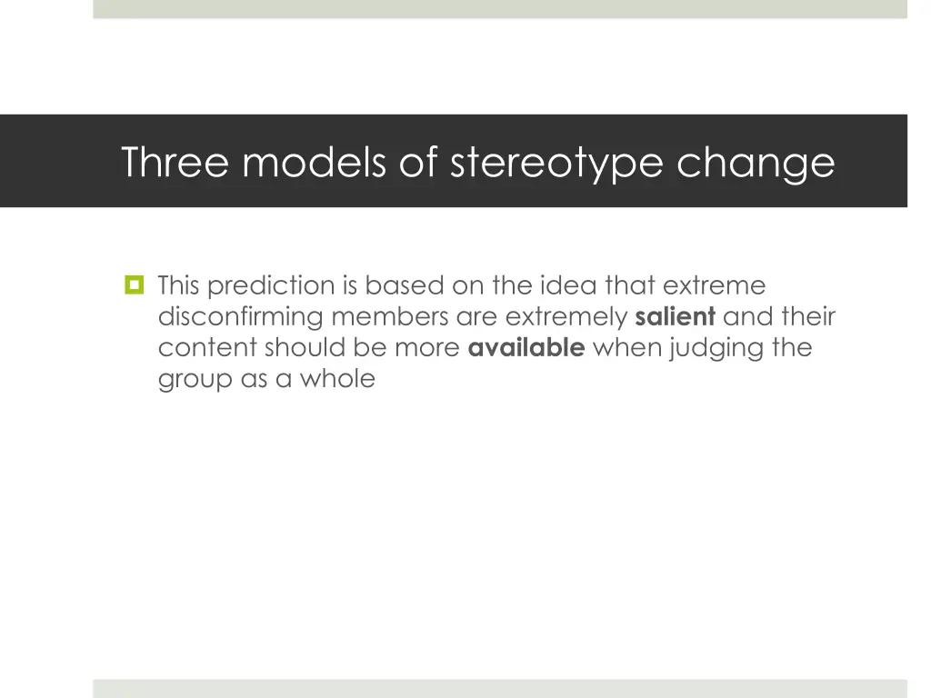 three models of stereotype change 10