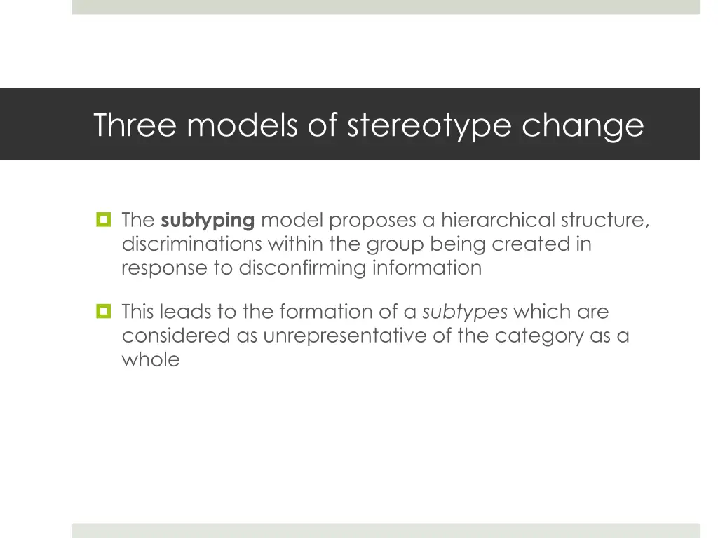 three models of stereotype change 11